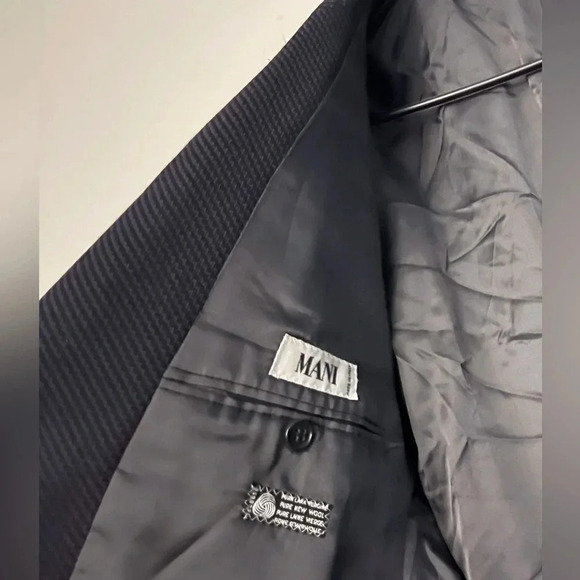 MANI by Giorgio Armani wool navy blazer career party office designer luxury - Picture 3 of 7